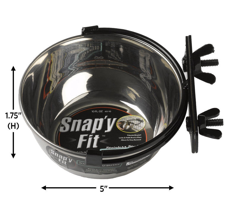 Midwest Homes for Pets Snap'y Fit Stainless Steel Food Bowl/Pet Bowl for Dogs & Cats 10 Ounces (1.25 cups) - PawsPlanet Australia