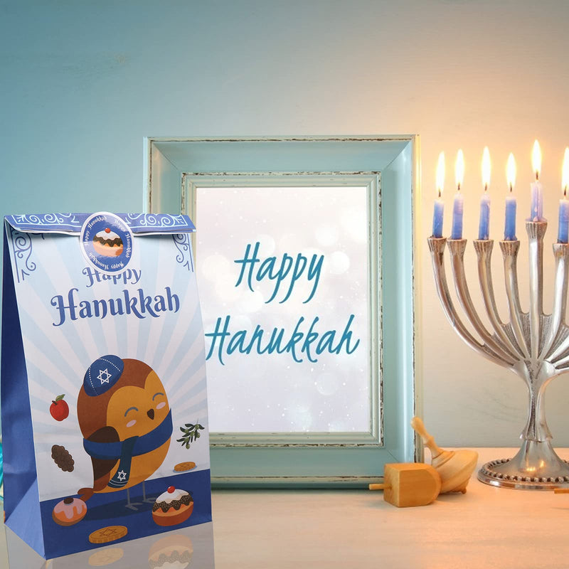 Welecom 12 PCS Hanukkah Bags Hanukkah Party Goodie Bags Hanukkah Stickers Hanukkah Gift Bag Set Hanukkah Party Favors Hanukkah Party Holiday Hanukkah Christmas Party Supplies Favors - PawsPlanet Australia