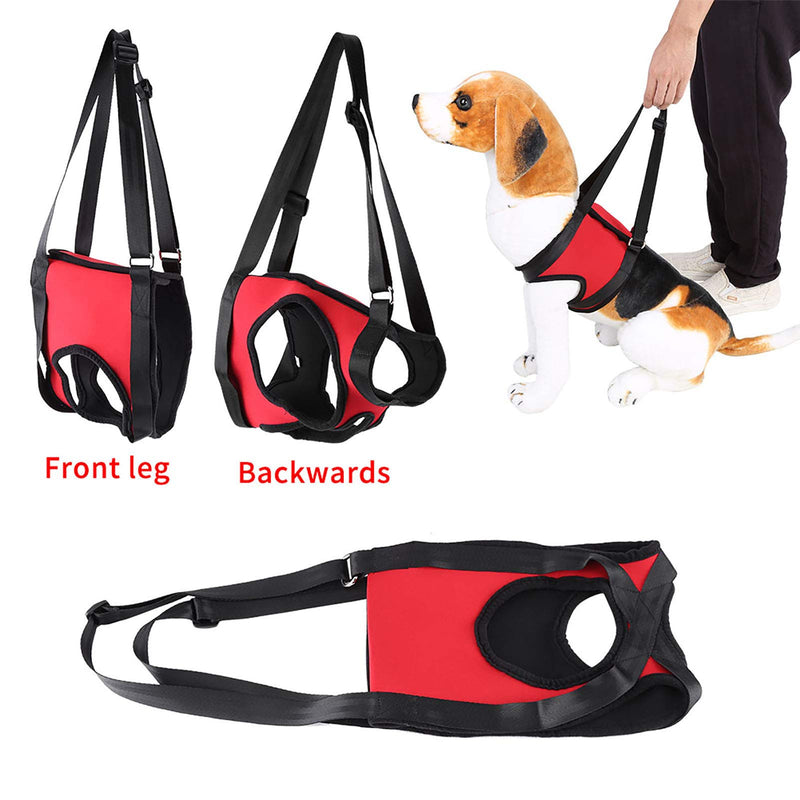 KUIDAMOS Dog Lift Harness,Adjustable Dog Support Harness for Back Legs,Dog Aid Harness for Medium & Large Dogs Senior, Injured, Disabled and After ACL Surgery(L- Red foreleg) - PawsPlanet Australia