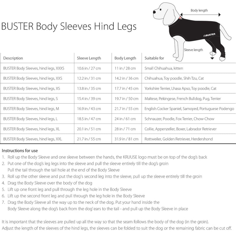 Buster Body Sleeve For Dogs, Hind Legs, Small - PawsPlanet Australia