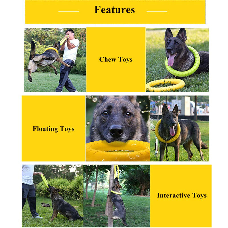 ASOCEA Dog Toys Ring Water Floating Outdoor Fitness Flying Discs Tug of War Interactive Training Ring for Medium Large Dogs Yellow - PawsPlanet Australia