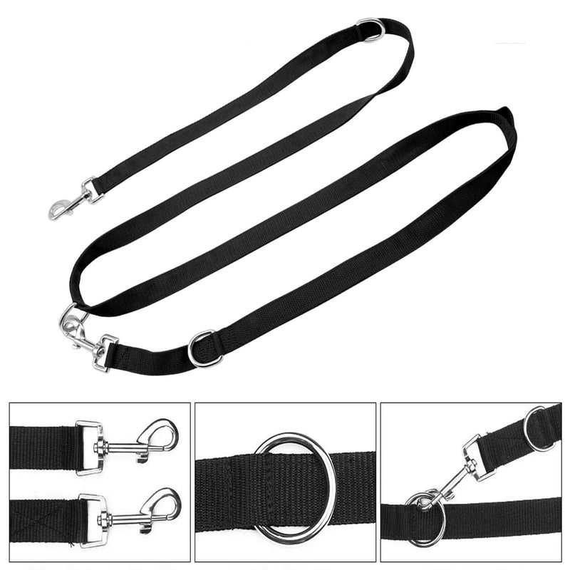 YankMooM Dog Training Lead Leash,6.9FT Double Ended Dog Lead for Training Walking Running Multi-Function Dog Lead Rope(Black) - PawsPlanet Australia