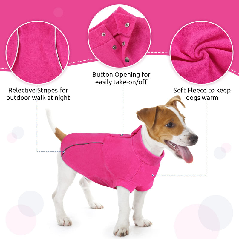 ASENKU Dog Sweater, Fleece Dog Vest, Soft Comfortable Pet Pajamas, Warm Winter Dog Shirt, Reflective Cold Weather Coat Jacket Pet Clothes for Small & Medium Dog Breeds (Pink, S) Pink - PawsPlanet Australia