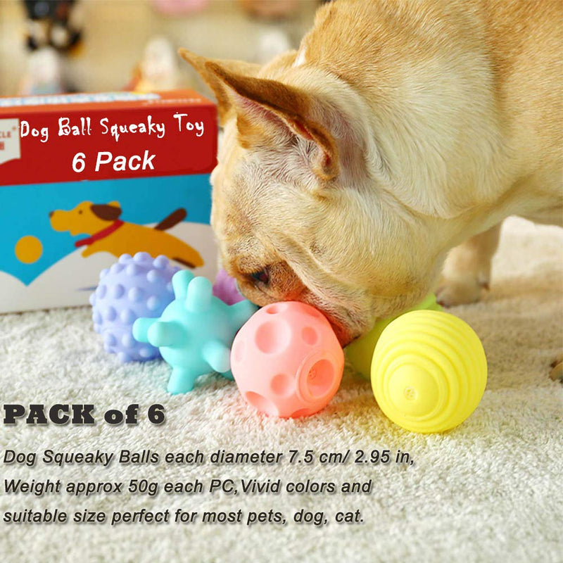 Puppy Teething Toys Squeaky Dog Chew Toys Ball, Puppy Boredom Dog Ball Squeaky for Pets Training Swimming Playing Running, Interactive Pet Toys for Small Puppies and Medium Dogs - PawsPlanet Australia