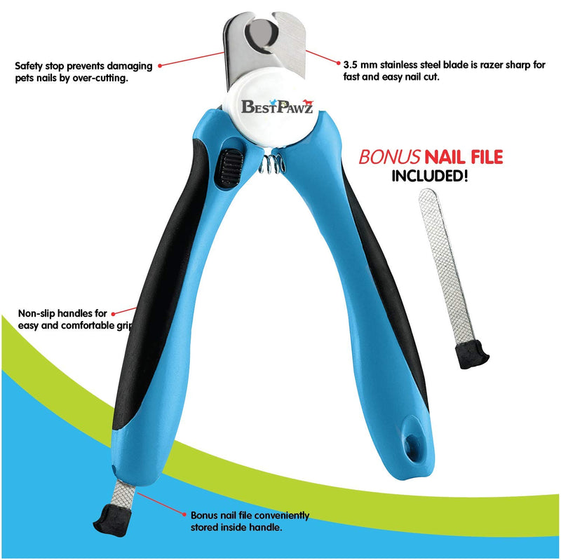 [Australia] - Cat & Dog Nail Clippers & Trimmers with Safety Guards – Avoid Over Cutting of Nails – Professional Pet Claw Trimmer with Ultra Sharp Stainless Steel Blades & Non Slip Handles – Free Nail File 