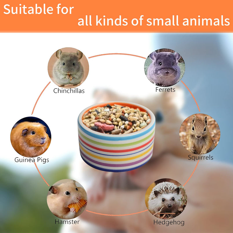 Tfwadmx Hamster Food Bowl Ceramic Water Bowl Small Animal Feeding Bowl Food Dish for Guinea Pig Rodent Gerbil Syrian Hedgehog 2 PCS - PawsPlanet Australia