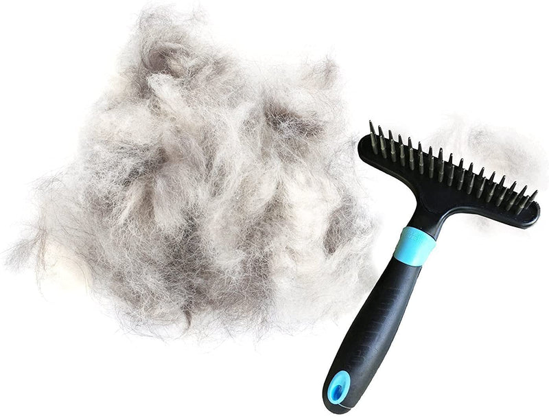 Dog rake deshedding dematting Brush Comb - Undercoat rake for Dogs, Cats, matted, Short,Long Hair Coats - Brush for Shedding, Double Row Stainless Steel pins - Reduce Shedding by 90% - PawsPlanet Australia