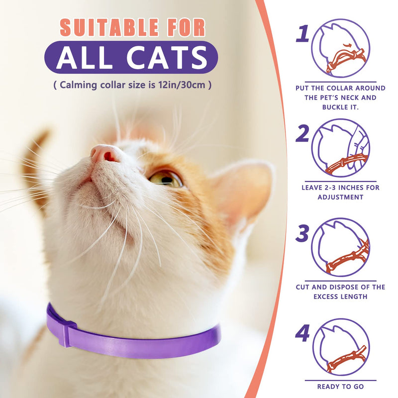 OCSOSO Calming Collar for Cats 3 Pack, Pheromones Cat Calming Collars for Calm Down and Relax, Cat Reduce Anxiety Relief Stress Product for Scared, Meowing, Fighting, Stressed, Sensitive Cats - 15in - PawsPlanet Australia