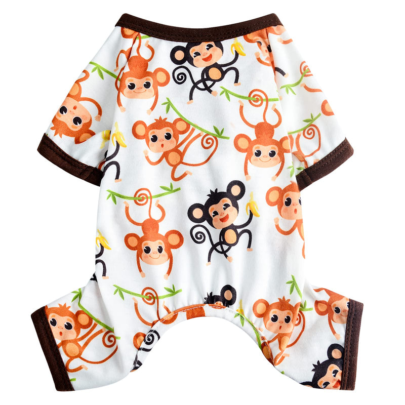 Dog Pajamas for Small Dog Girl Boy Puppy Pjs Jammies 4 Leg Dog Clothes for Chihuahua Yorkie Summer Onesies Jumpsuit Clothing for Pet Dogs Male Female (Medium, Monkey) Medium - PawsPlanet Australia