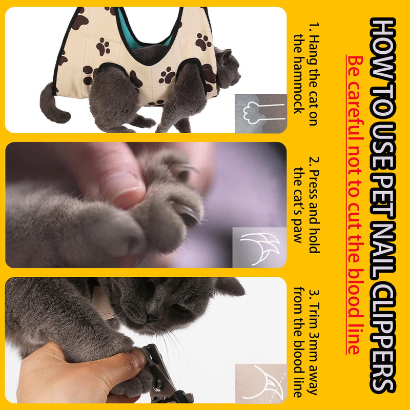 BDSHUNBF Pet Hammock for Dogs and Cats, Pet for Ears Eye Care Grooming, Nail Cutting, Bathing and Washing, Dog Grooming Claw Scissors Set with Nail Clippers Nail File - PawsPlanet Australia