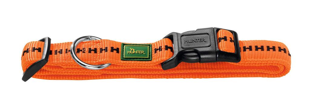 HUNTER POWER GRIP VARIO BASIC dog collar, dog collar, nylon, padded, durable, M, orange - PawsPlanet Australia