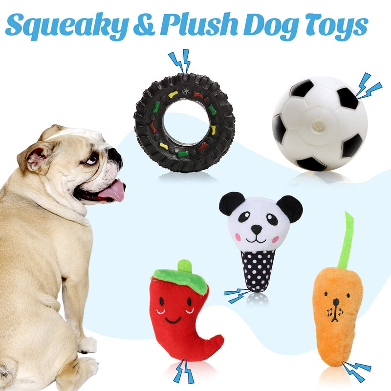 VECELA Puppy Chew Toys, 10pcs Plush Dog Squeaky Chew Rope Toys Set for Small and Medium Dogs 10-teiliges Set-A - PawsPlanet Australia