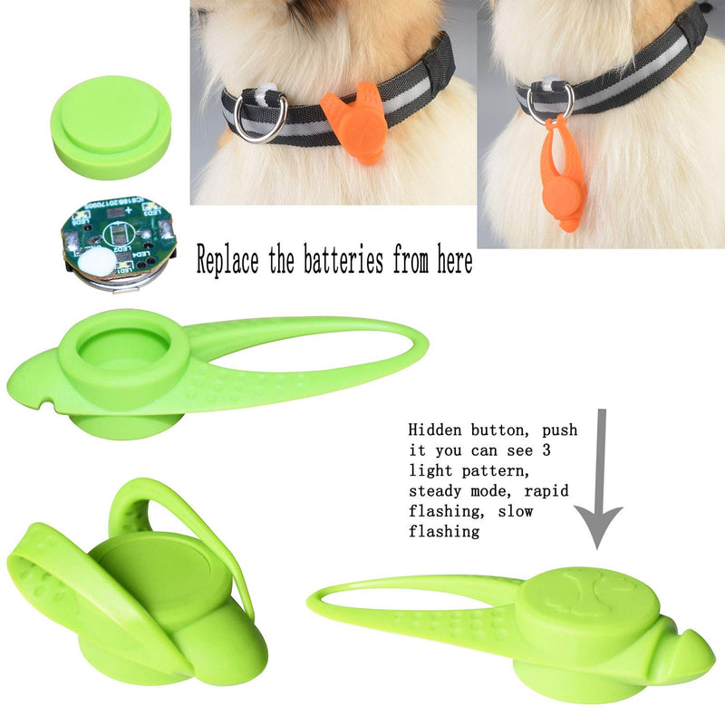 Pet Dog Cat Collar LED Lights, Clip on Light Up Collars Makes Your Small Medium Large Dogs Cats Visible, Safe & Seen at Night, Waterproof, Battery Included (5 Pack) - PawsPlanet Australia