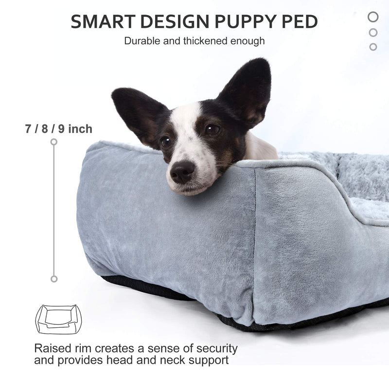 SIWA MARY Rectangle Dog Bed Machine Washable Pet Bed, Soft and Thickened Enough Breathable Dog Sofa Bed, Anti-Slip Bottom Dog Bed for Large Medium and Small Dogs or Multiple S-(19"x 16"x 7") - PawsPlanet Australia