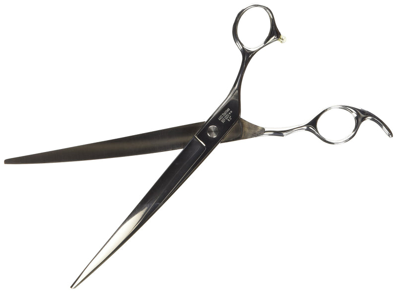 [Australia] - ShearsDirect Japanese 440C Curved Cutting Shears with Light Blue Gem Stone Tension and Anatomic Thumb, 8.0-Inch 