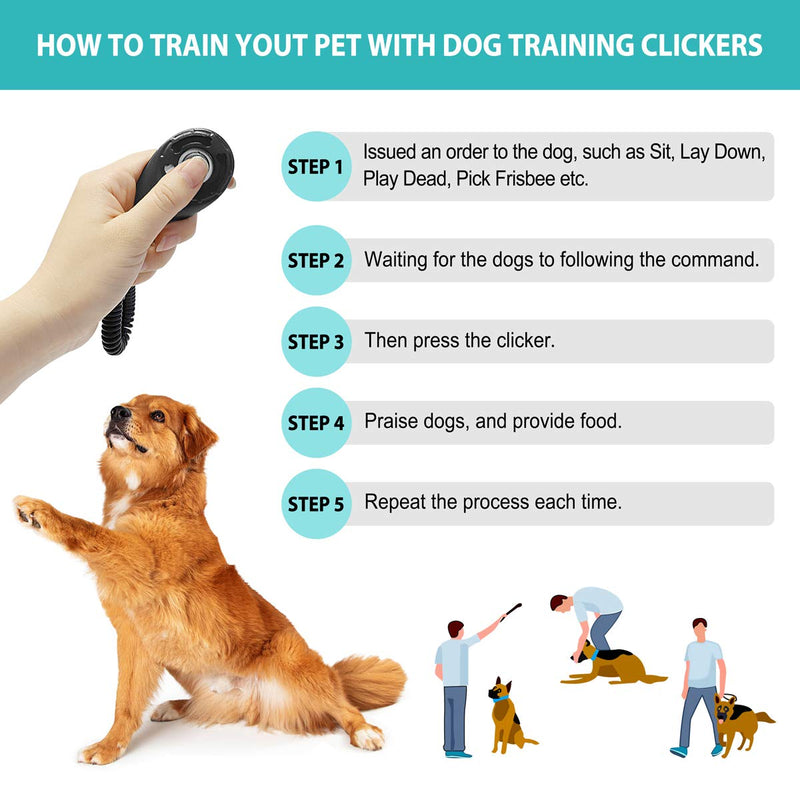 Larasun Dog Clickers 4-Pack Dog Training Clickers with Wrist Strap for Dog Cat Horse - PawsPlanet Australia