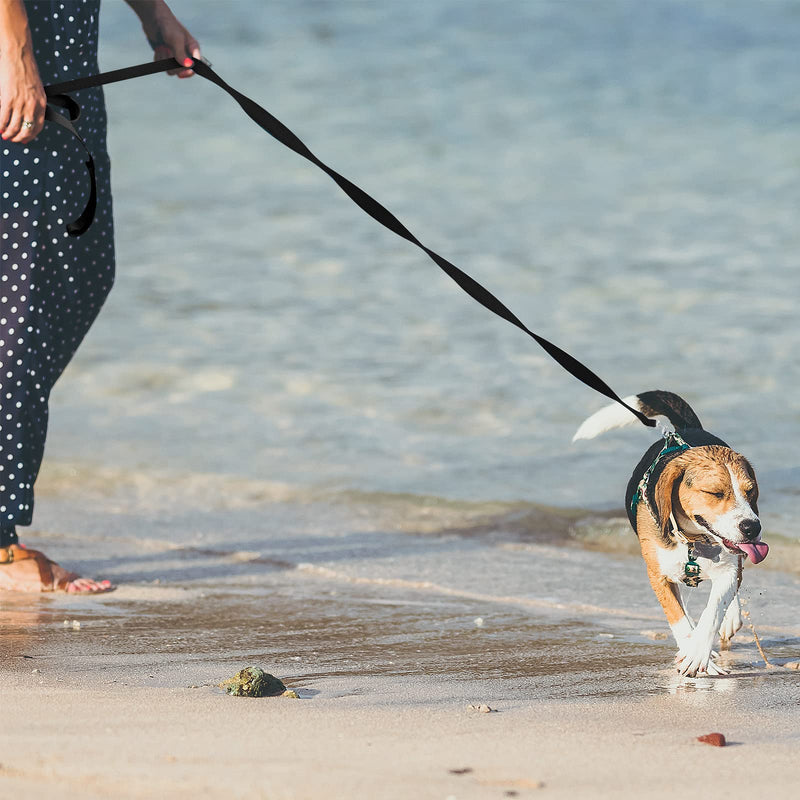 Mikihat towing leash for dogs, 10 m long towing leash, dog leash with hand strap, nylon, robust dog leash, training leash for large to small dogs (black). - PawsPlanet Australia