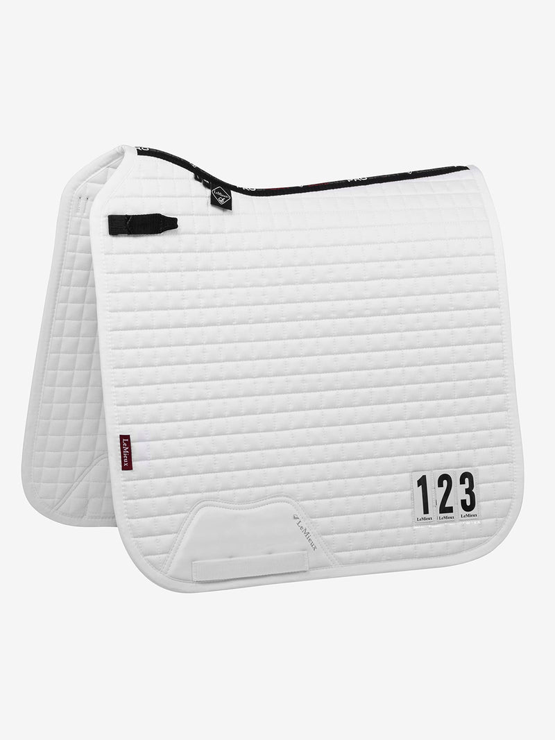 LeMieux Prosport Cotton Dressage Competition Square Saddlepad L White - PawsPlanet Australia