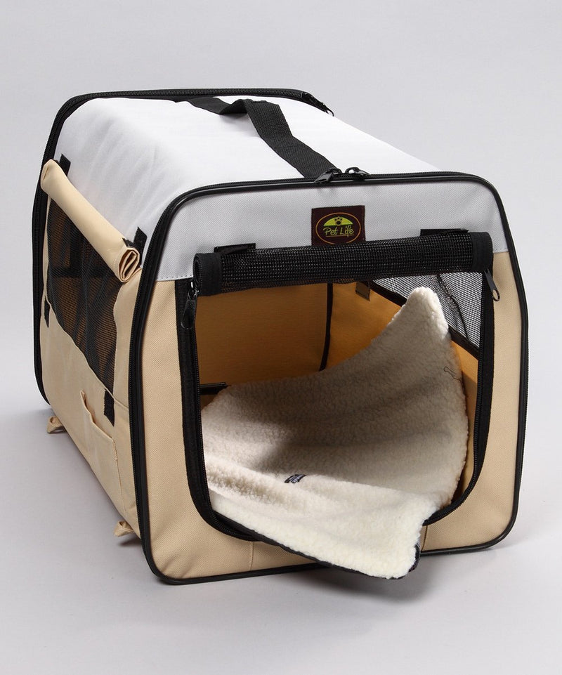 [Australia] - Folding Zippered Lightweight Easy Folding Pet Crate Khaki X-Small 
