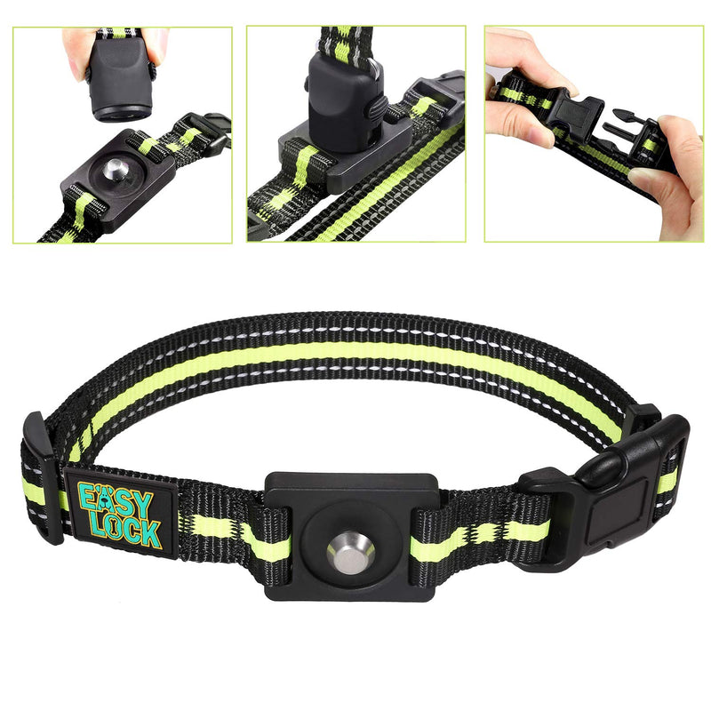 [Australia] - EASY LOCK Dog Collar and Leash Set, One Hand Easily Connect Dog Collars for Small Medium Large Dogs, 360° Magnetic Clasp & Reflective Oxford Material Pet Collars S Light Green 