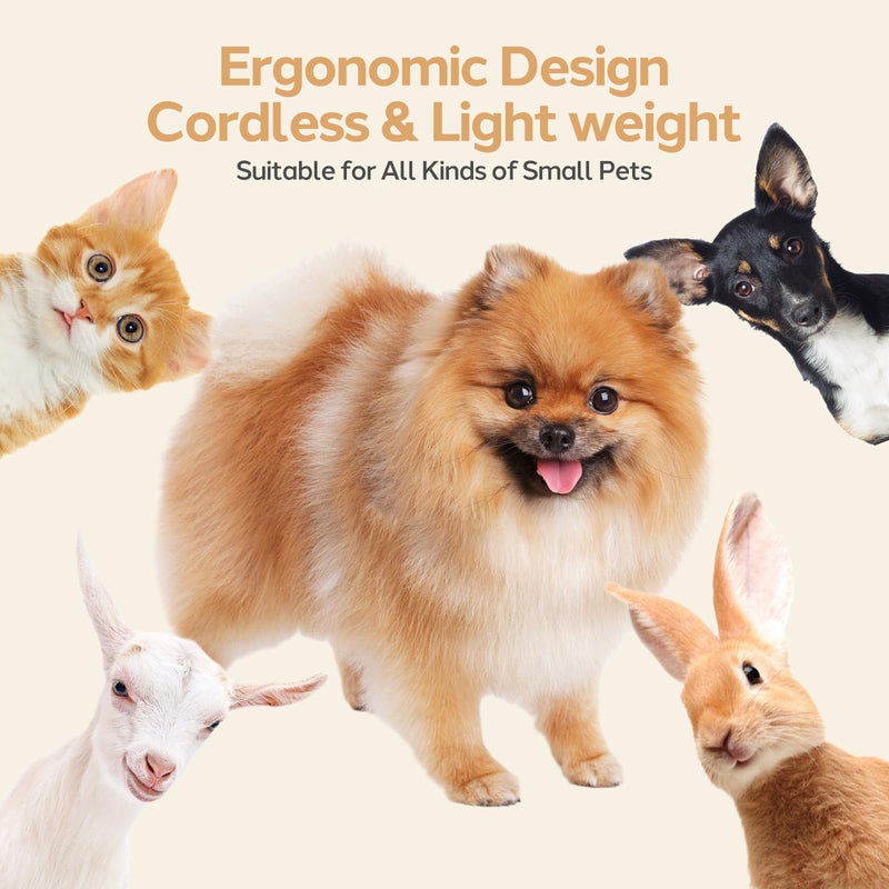 Masagotti Dogs Hair Clippers Grooming Kit with Nail Grinder, 4 in 1 Cordless Electric Trimmer Low Noise USB Rechargeable Pet Clippers for Dogs Cat,Grooming Paws, Eyes, Ears, Face,Matted Hair Dog Hair Clippers Kit - PawsPlanet Australia