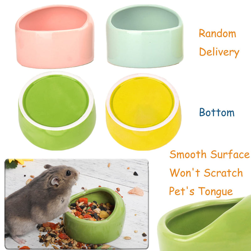 JSLZF Hamster Bowl Hamster Food Dish Ceramic Small Animal Bowl Prevent Knocking Over, Food Splashing and Chewing Feeding Dish for Gerbil Chinchilla Rat Ferret Hedgehog (3 PCS) 3x1.9in - PawsPlanet Australia