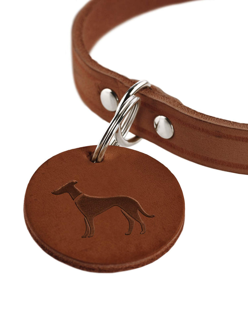 HUNTER AALBORG dog collar, leather, simple, robust, comfortable, 37 (XS-S), cognac 37 (XS-S) - PawsPlanet Australia