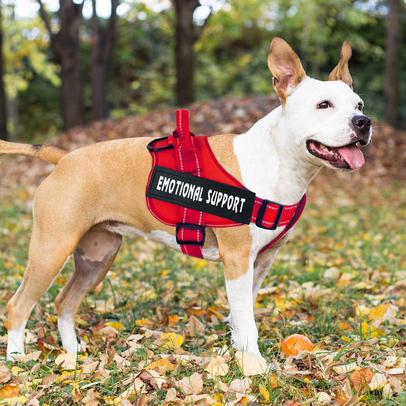 [Australia] - voopet Service Dog Harness, No-Pull Emotional Support Pet Vest Harness, Reflective Breathable and Adjustable Pet Halters for Small Medium & Large Dogs (with 4 PCS Dog Velcro Patches) L(Neck:19.6-25.5"| Chest:23.6-31.8") Red 