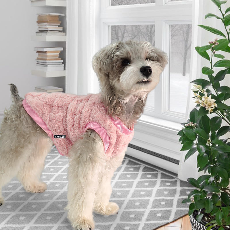 XPUDAC 3 Pack Dog Sweater, Dog Winter Coat with Rabbits Hearts Pattens Pullover Stretchy Fleece Dog Sweaters for Small Medium Dogs Girl boy-M（Red,Pink,Orange Red-Pink-Orange - PawsPlanet Australia
