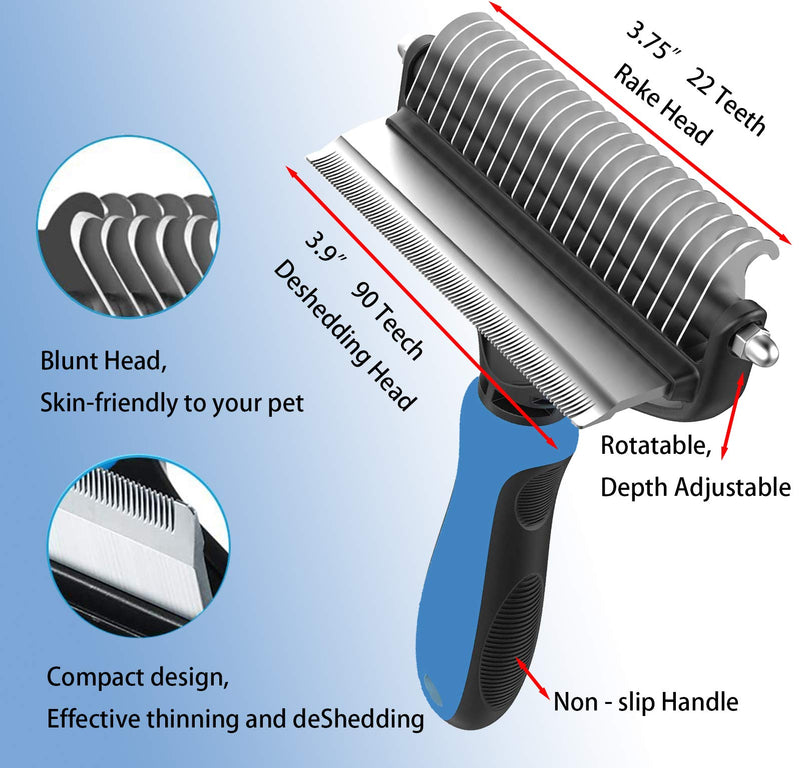 Gudoread Dog Brush for Shedding - 2 in 1 Pet Grooming Tool for Dogs/Cats, Safe Dematting Comb to Remove Mats & Tangles , Reduces Shedding by Up to 95%, Undercoat Brush with Short to Long Hair - PawsPlanet Australia