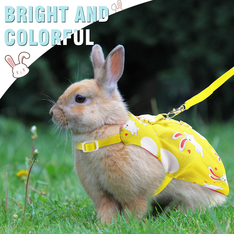 3 Piece Cute Rabbit Leash and Harness Set, Bunny Rabbit Dress Clothes Walking Harness Vest Escape Proof Pet Supply for Rabbit Hedgehog Ferret Guinea Pig Cake, Bunny, Pineapple - PawsPlanet Australia