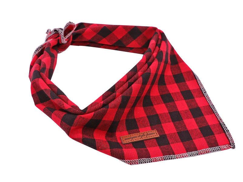 unique style paws Dog Bandanas 1PC Washable Bibs Scarf, Pet Dog Kerchief, Cotton Triangle Dog Scarfs for Small Medium Large Girl or Boy Dogs and Cats Black and Red - PawsPlanet Australia