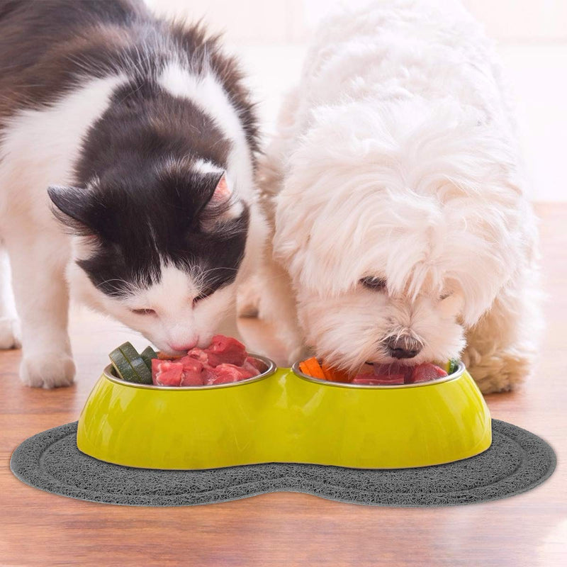 SunAter Silicone Pet Feeding Mat, Feeding Bowl Mat Waterproof Non-slip Pet Food PVC Mat for Cats and Dogs 1 piece grey - PawsPlanet Australia