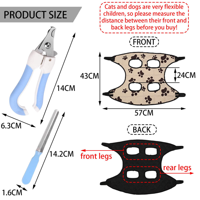 BDSHUNBF Pet Hammock for Dogs and Cats, Pet for Ears Eye Care Grooming, Nail Cutting, Bathing and Washing, Dog Grooming Claw Scissors Set with Nail Clippers Nail File - PawsPlanet Australia