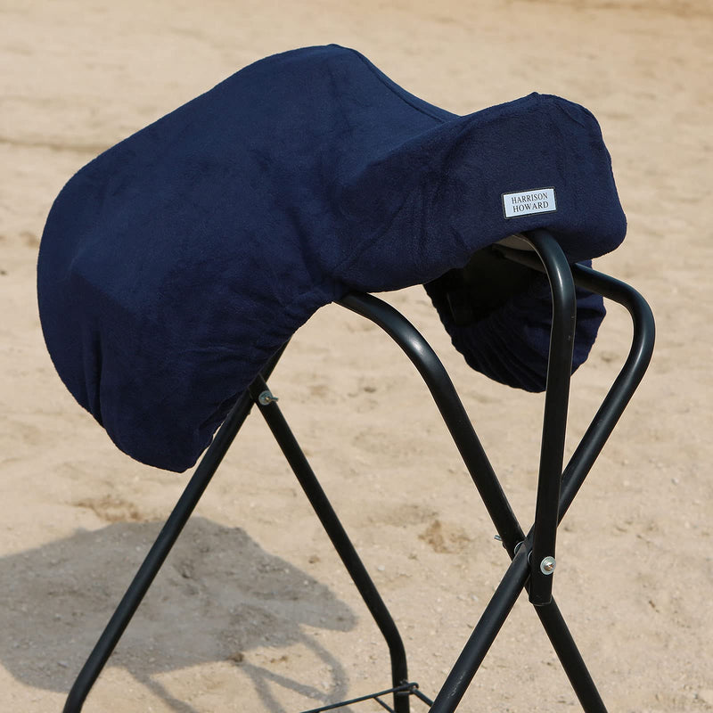 Harrison Howard Essential Fleece Horse Saddle Cover for Drassage Horse Saddle-Navy Navy - PawsPlanet Australia