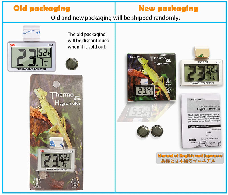 GXSTWU Reptile Hygrometer and Thermometer High LCD Display Temperature Humidity Meter Gauge with Hook for Reptile Tanks, Terrariums, Vivariums (1pack) 1pack - PawsPlanet Australia