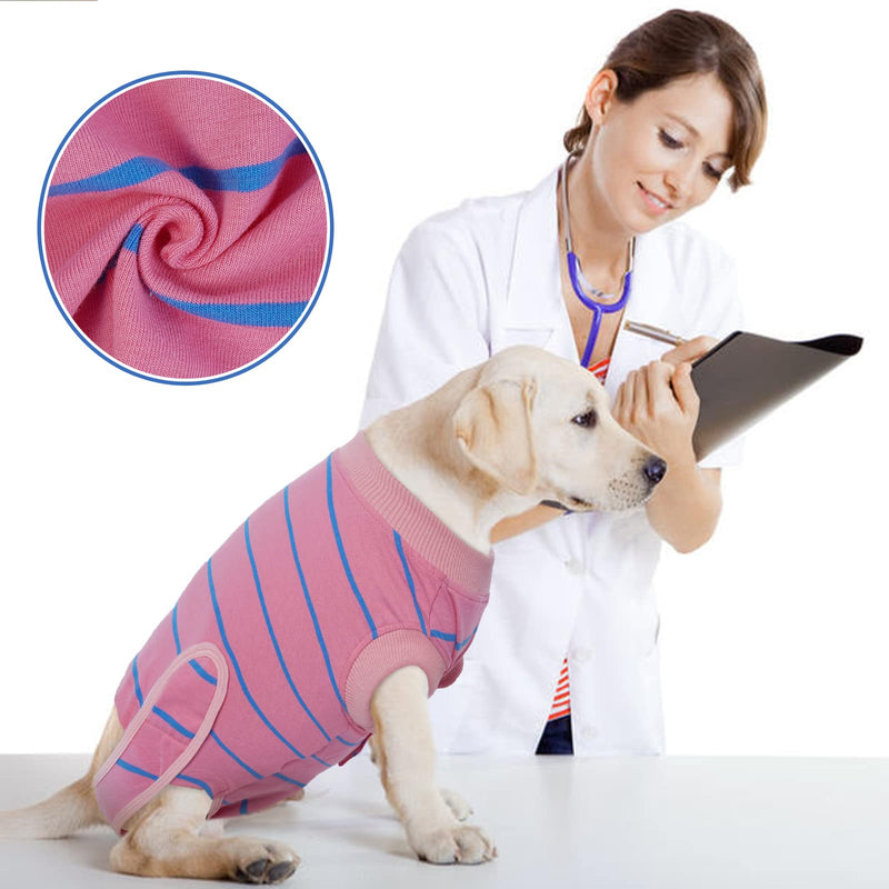 Recovery Suit for Dogs Cats After Surgery, Recovery Shirt for Male Female Dog Abdominal Wounds Bandages Cone E-Collar Alternative, Soft Fabric Onesie, Anti-Licking Pet Surgical Recovery Snuggly Suit XS Pink - PawsPlanet Australia