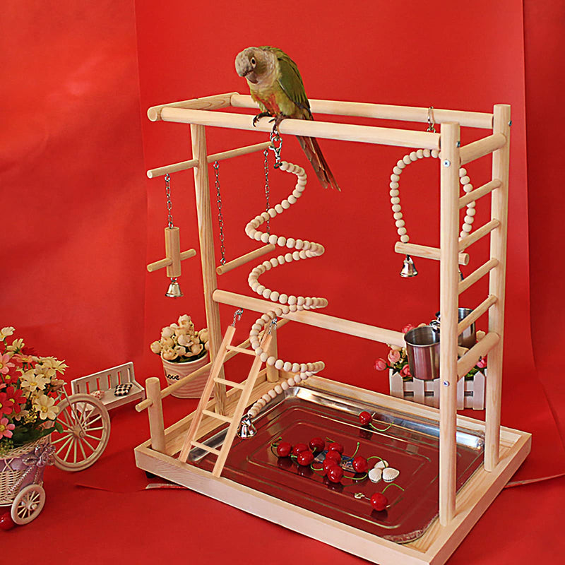 AHANDMAKER Bird Step Wood Ladder, 4 Different Sizes Natural Wood Bird Climbing Toys, Birds Steps Climbing Bridge Wooden Ladder for Parrot, Parakeet, Cockatoo, Lovebirds - PawsPlanet Australia