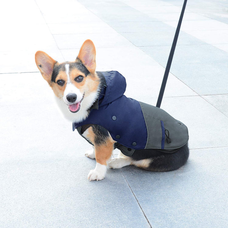 [Australia] - PETLOFT Dog Winter Jacket, Reflective Waterproof Dog Winter Coat Windproof Warm Outdoor Fleece Winter Dog Jacket with Detachable Fleece Lining S Navy Blue 