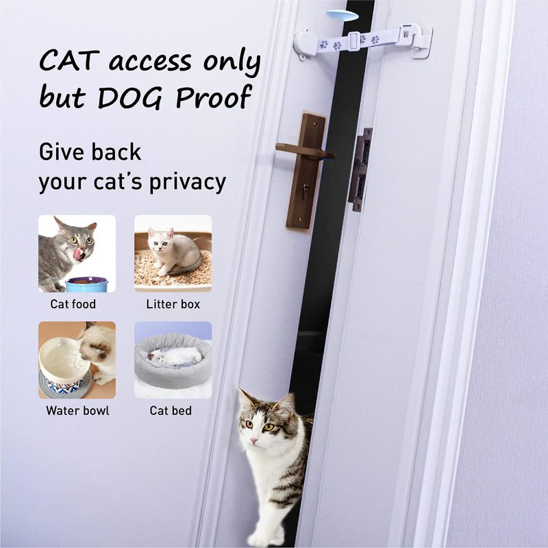 Neobay Adjustable Cat Door Strap and Latch with Silicone Door Stopper, Alternative of Interior Cat Door and Pet Gates. Simplest Way(Installs in Seconds ) to Keep Dog Out of Litter Box and Cat Feeder.… - PawsPlanet Australia
