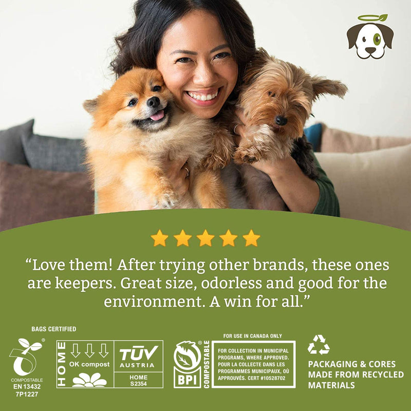 Certified Home Compostable Dog Poop Bags | Dog Waste Bags | Unscented, 38% Vegetable-Based & Eco-Friendly, Thick & Leak Proof, Easy Open | Standard Size | 60 Count 60 Count (1-Pack) - PawsPlanet Australia