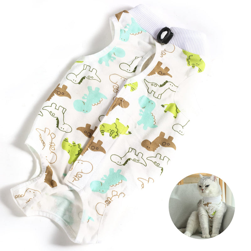 CGLRybO Cat Bodysuit After Surgery Anti-licking Cat Professional Recovery Suit Dog Cat Clothes After Castration Alternative Surgical Recovery Suit for Abdominal Wounds or Skin Diseases Style: Dinosaur L - PawsPlanet Australia