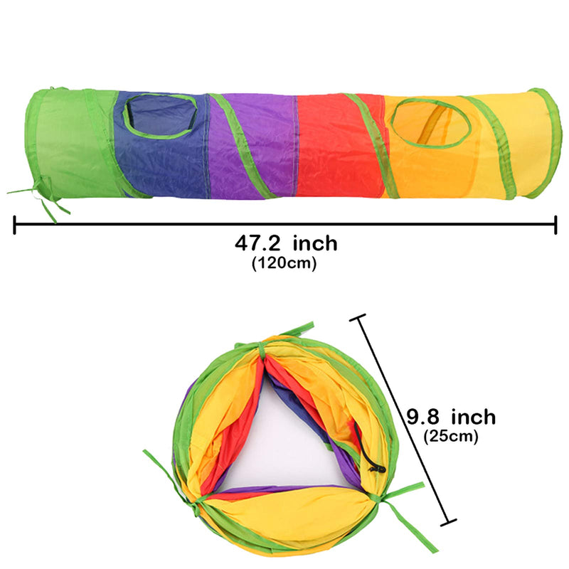 [Australia] - WEISGJA Cat Tunnel Collapsible, Cat Tunnel Tube Interactive Toys, with Plush Balls and 2 Peek Hole, 2 Openings, Fun for Rabbits, Kittens, Ferrets, Cats and Dogs 