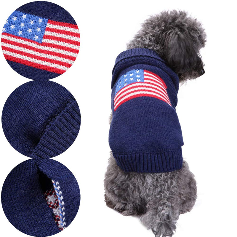 [Australia] - Cuteboom Dog America Flag Sweater Pet Christmas Winter Jumper Puppy Holiday Warm Coat for Small to Large Dogs L 