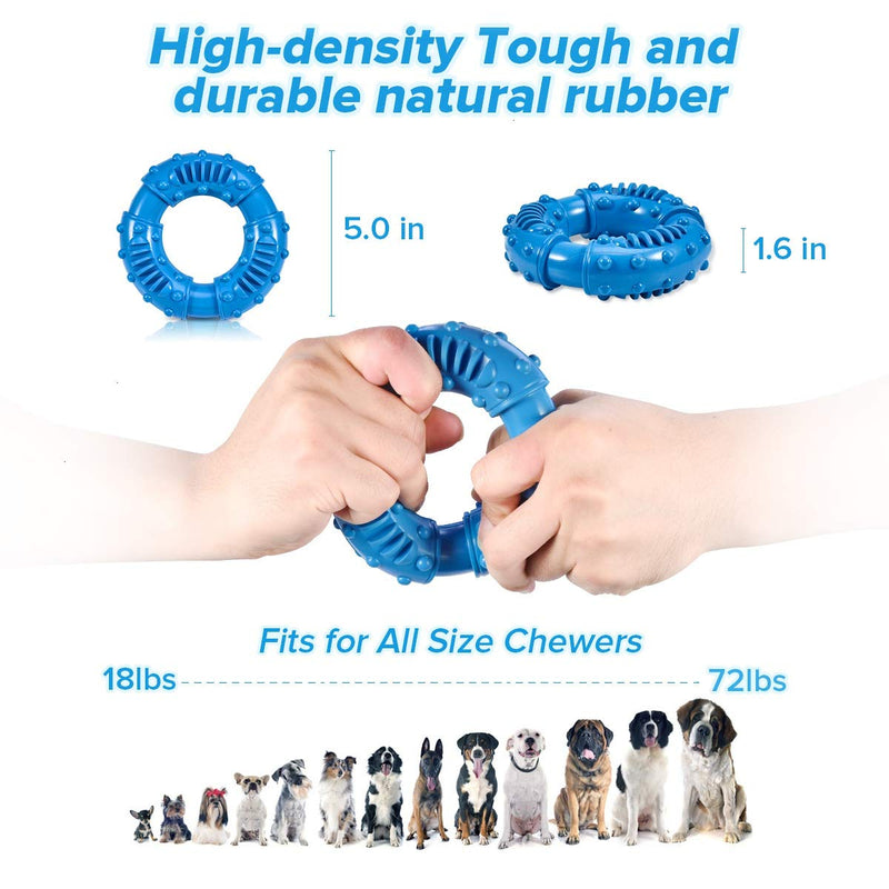Feeko Dog Chew Toys for Aggressive Chewers Large Breed, Non-Toxic Natural Rubber Long-Lasting Indestructible Dog Toys, Tough Durable Puppy Chew Toy for Medium Large Dogs blue - PawsPlanet Australia