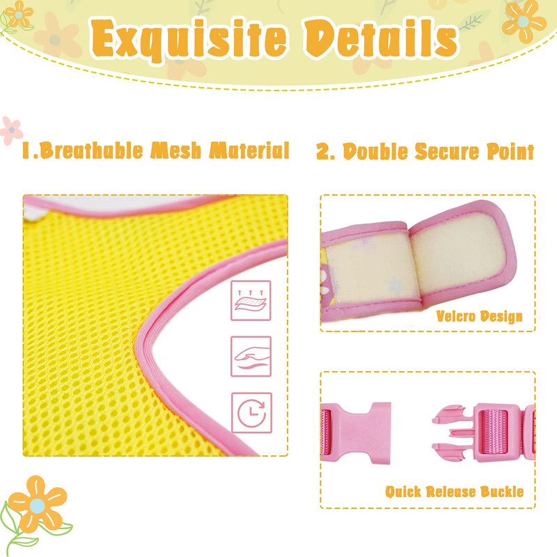 azuza Dog Dresses Puppy Harness and Leash Set Comfy Breathble Summer Scent Cute Pineapple Harness Dress Stylish Dog Dresses for Small Dogs XS (Chest Girth 14"-17") X-Small Flower - PawsPlanet Australia