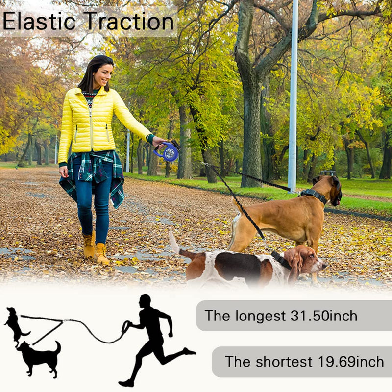 JVHLOV dog leash for 2 dogs, double leash, adjustable 360° rotating dog leash, double dog double leash, walking trainer leash for two dogs, for small, medium and large dogs, black - PawsPlanet Australia