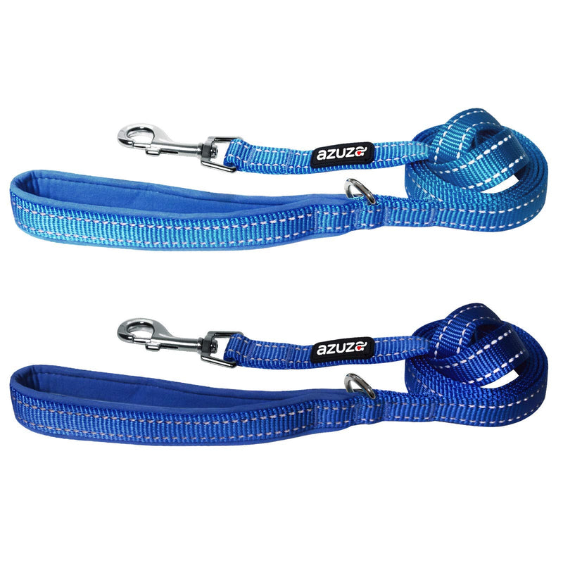 azuza 3 Pack Nylon Dog Leashes,Strong & Durable Basic Style Leash with Easy to Use Collar Hook,Available in Multiple Lengths for Puppy Small Medium and Large Dogs padded 2 pack 1"×4ft BLue - PawsPlanet Australia