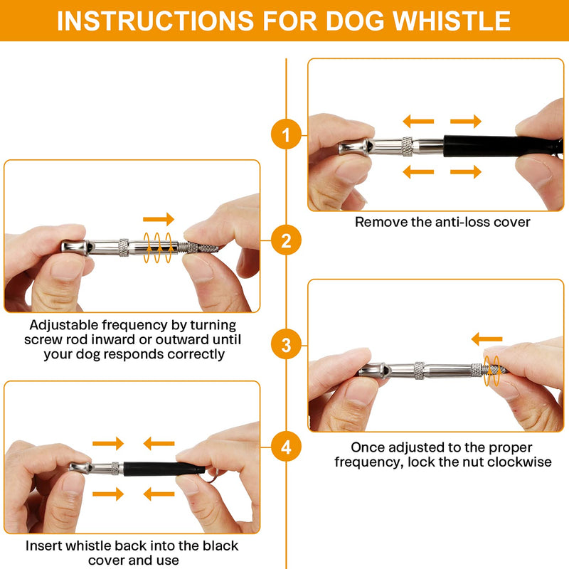 Joytale Dog Whistle and Dog Clicker Set, Adjustable Pitch Dog Whistles to Stop Barking and Training Clickers with Wrist Strap, Training Tools for Dog Recall Behavioral Training - PawsPlanet Australia