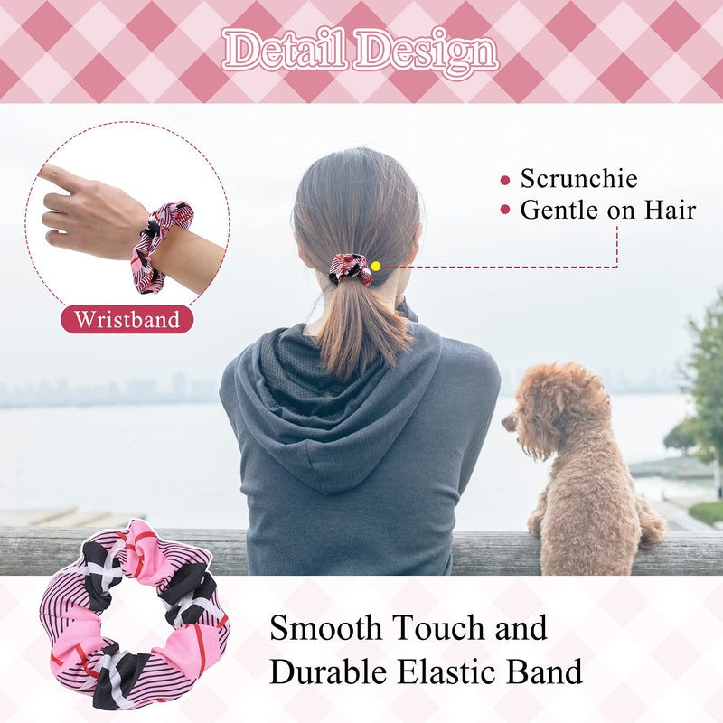 Bandana & Face Mask & Scrunchie Set for Pet and Owner - Classic Plaid Fashionable Breathable Soft Set for Small Medium Large Dogs and Owners Pink - PawsPlanet Australia